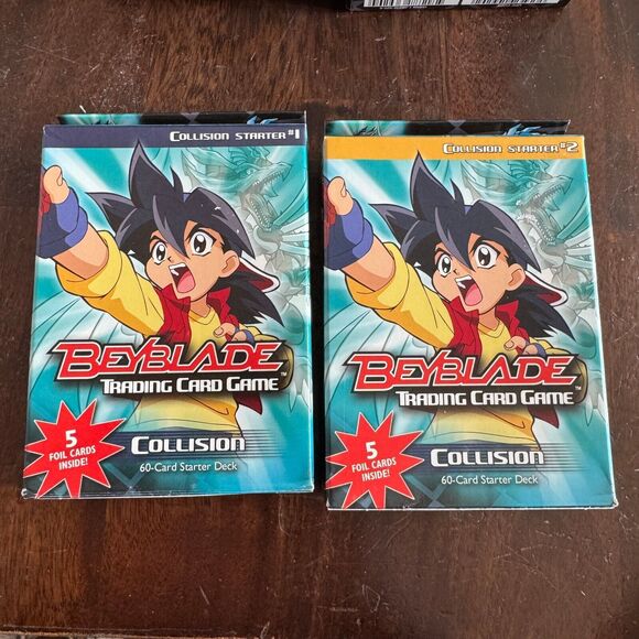 Beyblade 2003 Trading‎ Card Game Collision 60-card Starter Deck #1 #2 Sealed New - Picture 1 of 4